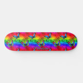 Skateboard Ajouter Nom, Papillons sur le coucher de soleil bl (Horz)
