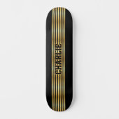 Skateboard Ajouter un nom, Bande d'or sur noir (Recto)