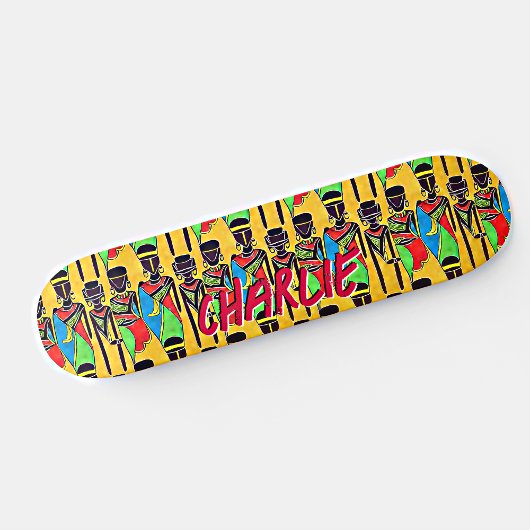 Skateboard Ajouter un nom, Chiffres africains Abstraits sur P