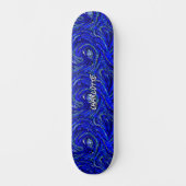 Skateboard Ajouter un nom, des flèches bleues et blanches (Recto)