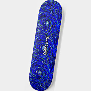 Skateboard Ajouter un nom, des flèches bleues et blanches