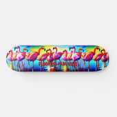 Skateboard Ajouter un nom, Flocking Fabulous Flamant rose ros (Horz)