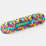 Skateboard Ajouter un nom, Graffiti bleu rose orange<br><div class="desc">Ajouter un nom ou n'importe quel texte,  Pink Blue Orange Graffiti - - voir mon magasin pour beaucoup plus de grands designs.</div>