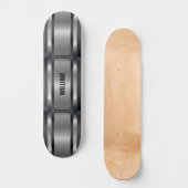 Skateboard Ajouter un nom Initiales Argent gris métal Look Sk (Recto)