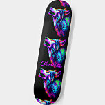 Skateboard Ajouter un nom, Loup de néon rose<br><div class="desc">Ajouter un nom ou n'importe quel texte,  Pink Blue Neon Wolf - voir mon magasin pour beaucoup plus de grands designs.</div>