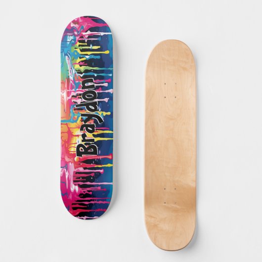 Skateboard Ajouter un nom, peindre un graffiti (Recto)
