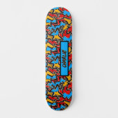 Skateboard Ajouter un nom, Red Yellow Blue Graffiti Skateboar (Recto)