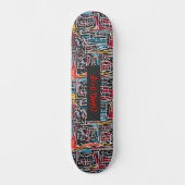 Skateboard Ajouter un nom, rouge bleu jaune (Recto)
