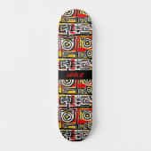 Skateboard Ajouter un nom, rouge jaune noir Abstrait (Recto)