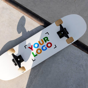 Skateboard Ajouter votre logo minimaliste promotionnel blanc