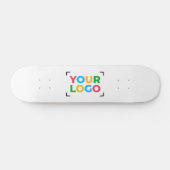 Skateboard Ajouter votre logo minimaliste promotionnel blanc (Horz)