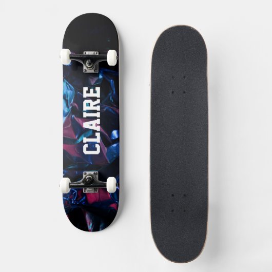Skateboard Ajouter votre nom Cool noir foncé (Recto)