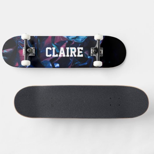 Skateboard Ajouter votre nom Cool noir foncé (Horz)