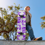 Skateboard Ajouter Votre Propre Nom Personnalisé Purple Perso<br><div class="desc">Ajoutez votre propre nom personnalisé Skateboard personnalisé avec votre nom personnalisé en typographie violette moderne sur un simple arrière - plan blanc. Personnalisez en modifiant le texte dans la zone de texte fournie. Offrez un cadeau sur mesure, un skateboard personnalisé à votre skateboarder préféré pour Noël, anniversaire ou votre BFF....</div>