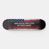 Skateboard Ajouter votre texte sur le drapeau américain (Horz)