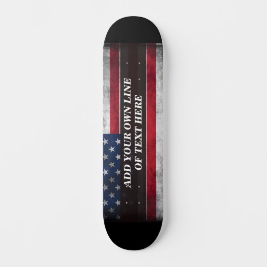 Skateboard Ajouter votre texte sur le drapeau américain (Recto)