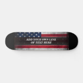 Skateboard Ajouter votre texte sur le drapeau américain (Horz)