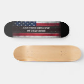 Skateboard Ajouter votre texte sur le drapeau américain (Horz)
