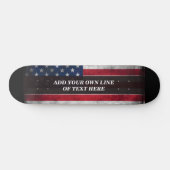 Skateboard Ajouter votre texte sur le drapeau américain (Horz)