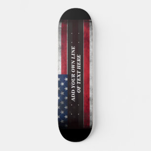 Skateboard Ajouter votre texte sur le drapeau américain