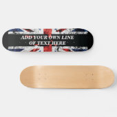 Skateboard Ajouter votre texte sur le drapeau anglais Jeu d'o (Horz)