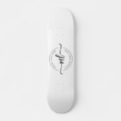 Skateboard Ajoutez Votre Logo Monogramme Initiales Blanc (Devant)