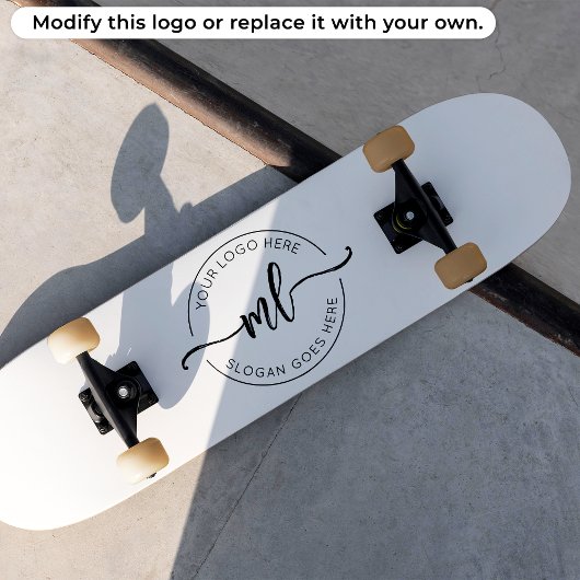 Skateboard Ajoutez Votre Logo Monogramme Initiales Blanc