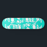 Skateboard Ajoutez Votre Propre Nom Personnalisé Turquoise Pe<br><div class="desc">Ajoutez votre propre nom personnalisé Skateboard personnalisé avec votre nom personnalisé dans la typographie blanche moderne sur un simple arrière - plan turquoise. Personnalisez en modifiant le texte dans la zone de texte fournie. Offrez un cadeau sur mesure, un skateboard personnalisé à votre skateboarder préféré pour Noël, anniversaire ou votre...</div>