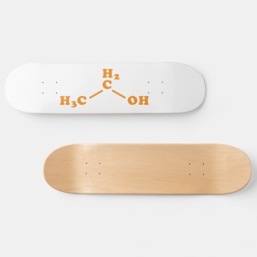 Skateboard Alcool Éthanol Formule chimique moléculaire (Horz)