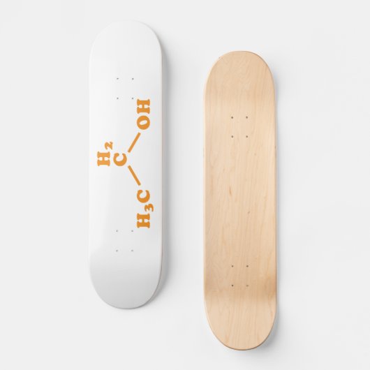 Skateboard Alcool Éthanol Formule chimique moléculaire (Recto)
