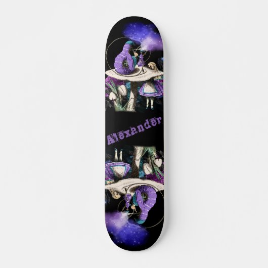 Skateboard Alice foncée et la chenille Fumer sur les champign (Devant)