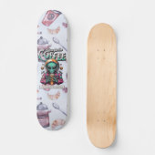 Skateboard Alien ici pour le café (Recto)