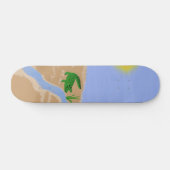 Skateboard Alligator Green Whimsical Cartoon Art (Horz)