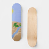 Skateboard Alligator Green Whimsical Cartoon Art (Recto)