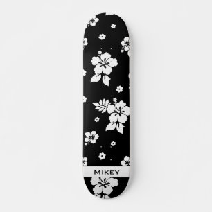 Skateboard Aloha Black Classic Hawaiian Motif sans fil