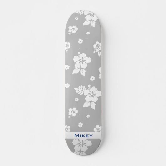 Skateboard Aloha Gray Classic Hawaï Motif sans fil (Devant)