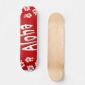 Skateboard Aloha rouge hawaïen (Recto)