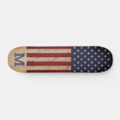 Skateboard American Flag Russe Personnalisé Monogramme (Horz)