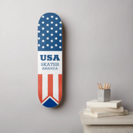 Skateboard American Flag USA Personnalisé Patriotique