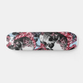 Skateboard American Rose Skulls Skate Deck. (Horz)