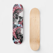 Skateboard American Rose Skulls Skate Deck. (Recto)