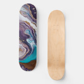 Skateboard Améthyste et Turquoise Abstrait (Recto)