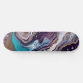 Skateboard Améthyste et Turquoise Abstrait (Horz)