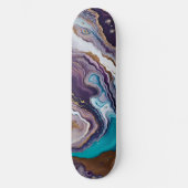 Skateboard Améthyste et Turquoise Abstrait (Recto)