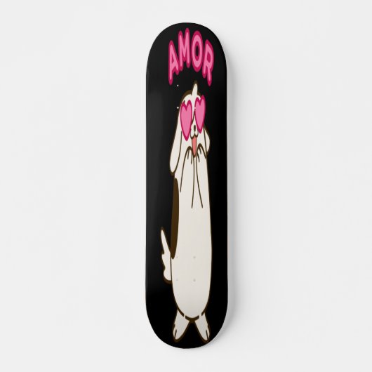 Skateboard Amor - Cute White Dog (Devant)