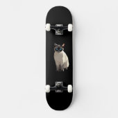 Skateboard Amoureux des chats Siamese Cat Art bleu (Recto)