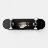 Skateboard Amoureux des chats Siamese Cat Art bleu (Horz)