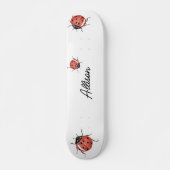 Skateboard Amusant blanc Ladybug (Devant)