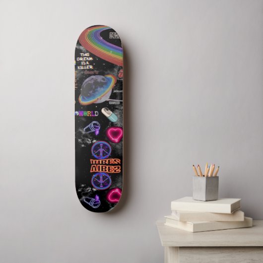 Skateboard Amusant espace extra-atmosphérique, Aliens (Art mural)