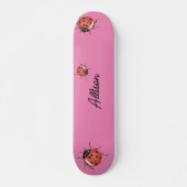 Skateboard Amusant rose Ladybug (Devant)